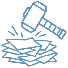 ACAD Layer Standardizer logo — a hammer breaking apart a stack of layers