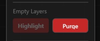 Empty Layers panel with Highlight and Purge buttons