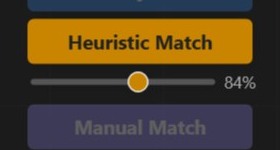 Heuristic Match toggle with an 84% confidence slider