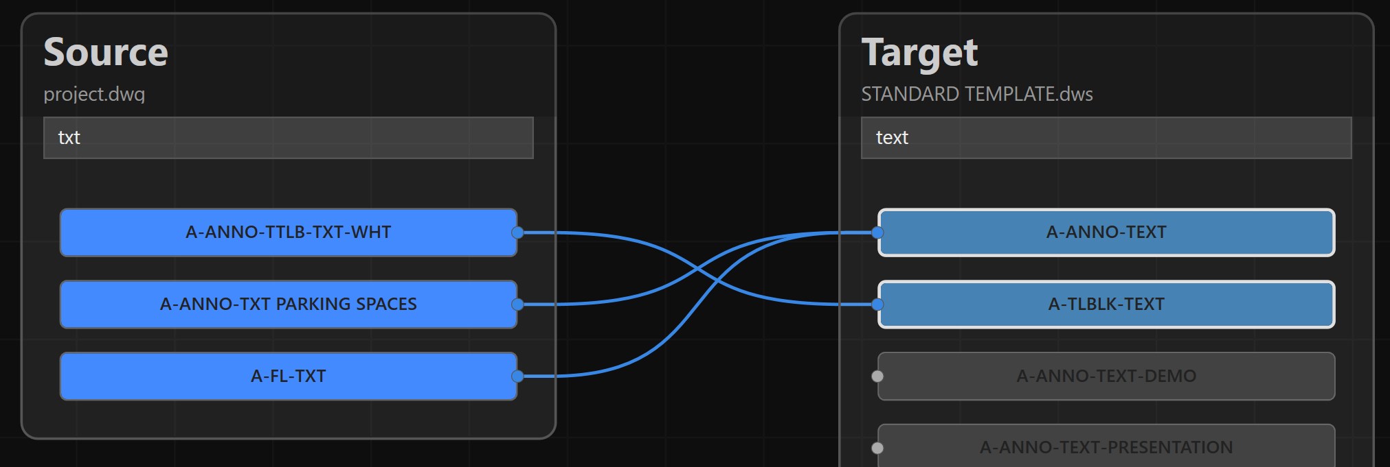 Previously manual connections now shown as automatic blue memory matches